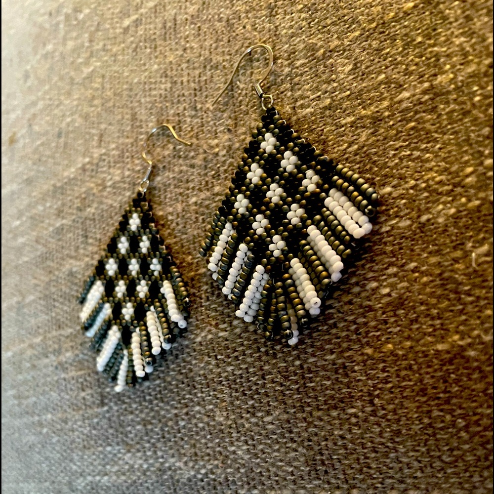 Glass Bead Earrings made by Glacier Peak Boutique - Native Alaskan Artist